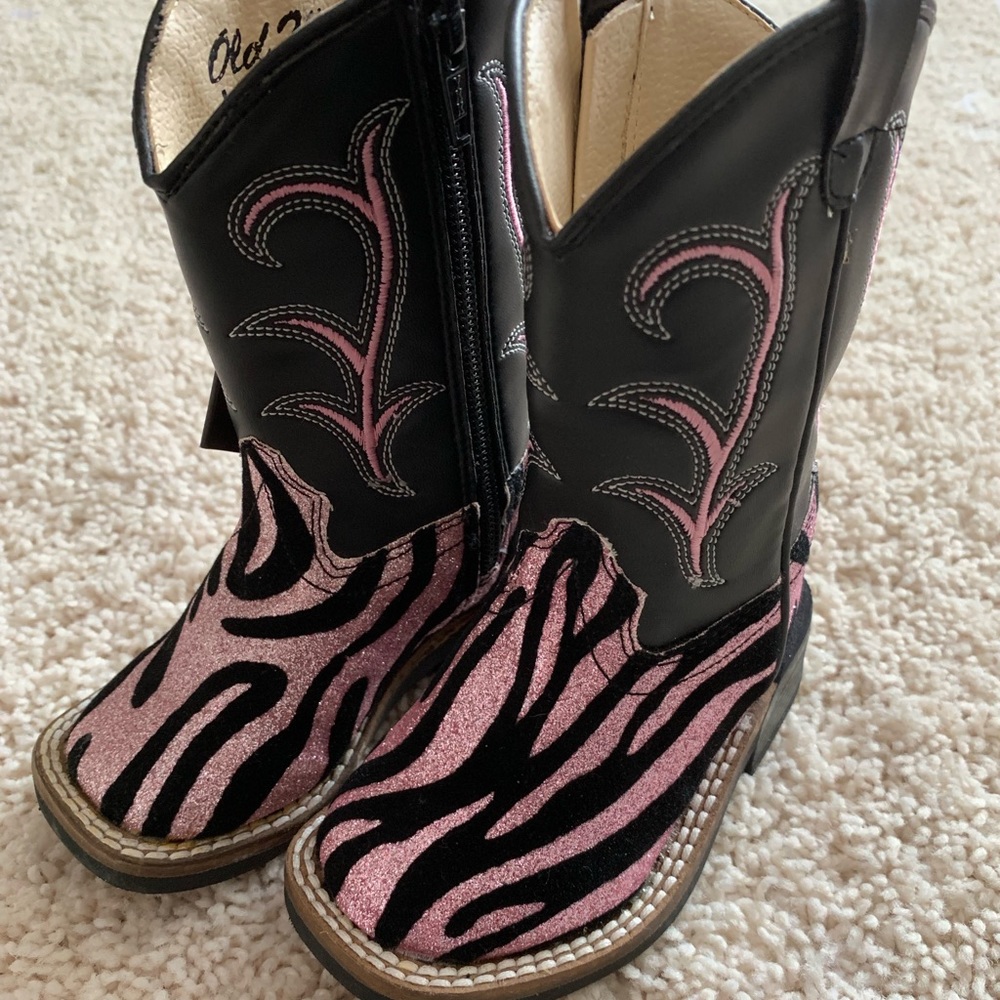 Pink Zebra Toddler Girl Boots